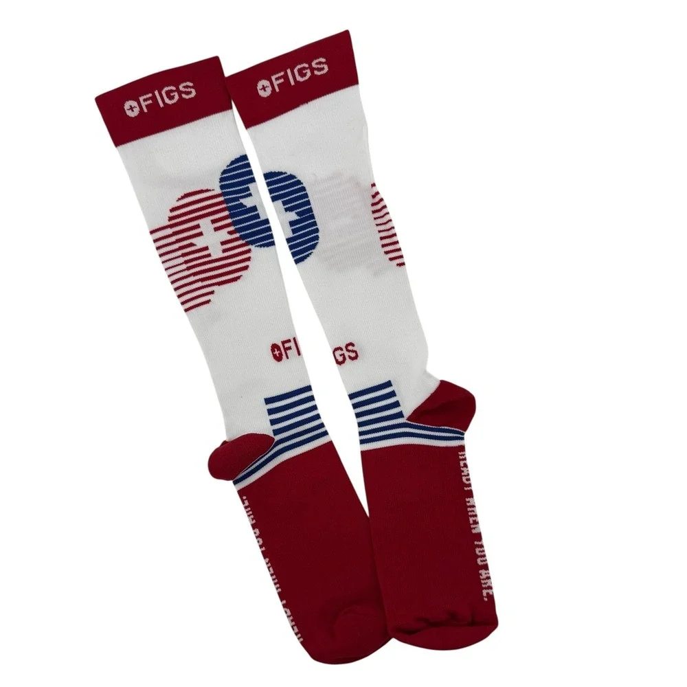 FIGS Compression Socks Unisex size Large Red White Blue Medical Nurse USA Travel